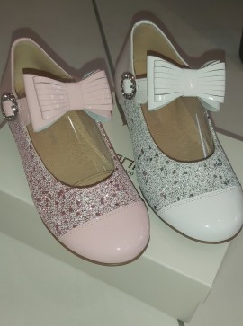 Andanines glitter bow shoes
