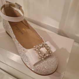 Girls  white glitter shoe