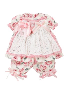 Little Darlings Pink Rosey Glow Baby Dress & Bloomers
