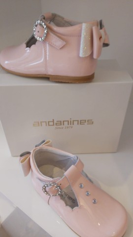 Andanines glitter bow back shoes