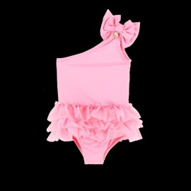 Angel's face pink ruffle one shouldered swimsuit