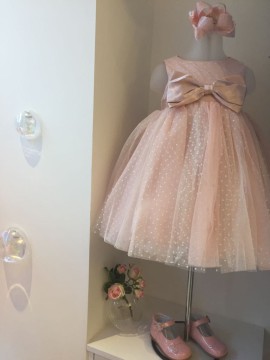 Kate Mack Pink Big Bow Sparkle Party Dress