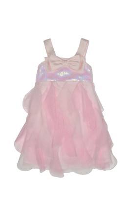 Kate Mack Pink Sequin Ruffle Dress