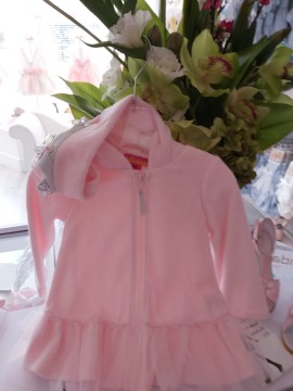 Kate mack pink velour princess hooded top
