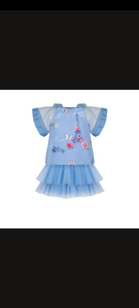 Lapin house blue la vie tulle hooded top & layered tulle skirt