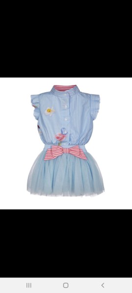 Lapin house blue tutu dress with striped floral blouse 
