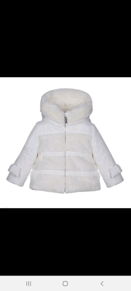 Lapin house cream faux fur panelled jacket 