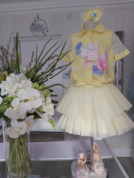 Lapin house floral yellow blouse with tulle skirt