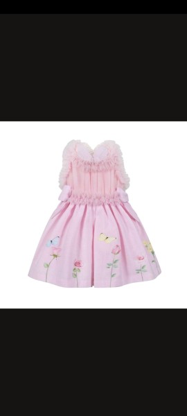 Lapin House pink spring day dress with cross back 