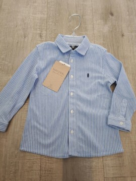 Mayoral Baby Blue & White Striped Shirt