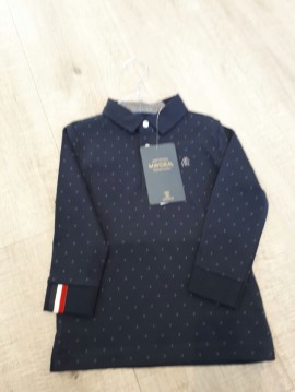 Mayoral Navy Spotted Polo Top