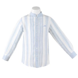 Miranda Boys Blue Longer Shorts & Blue & White Striped Shirt