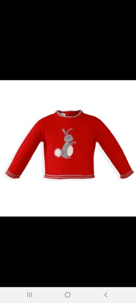 Miranda boys red bunny knitted jumper 