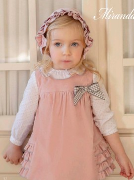 Miranda dusky pink baby ruffle dress with peter pan collar blouse 