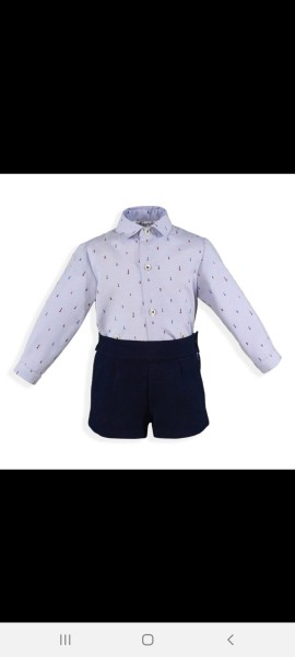 Miranda navy shorts & blue shirt set