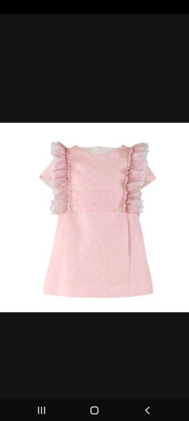 Miranda pink & white girls polka dot dress 