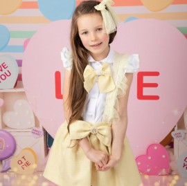 Naxos Exclusive Yellow tulle pinafore & blouse