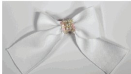 Naxos white bow with pearl details 