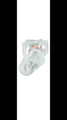 Piccola speranza  white ankle socks with lace bow
