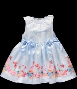 Piccola speranza baby blue lovehearts & cupcakes sleeveless dress