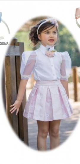 Piccola Speranza Flower Corsage Blouse & Bow skirt