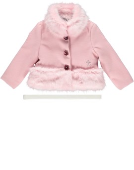 Pink Speranza Pink Fur Collar Coat
